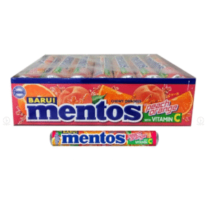 Mentos Chewy Gum Roll Peach Orange 29g